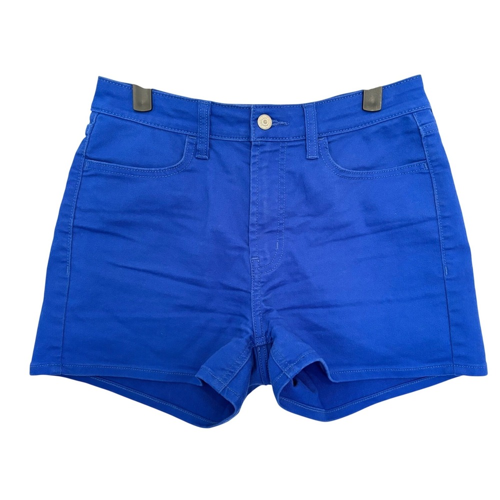 Old Navy‎ Royal Blue High Waisted Denim Shorts Size 6 Y2K Indie Vibrant Colbalt